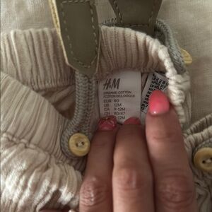 H&M Organic Cotton Baby Overalls with Button Details